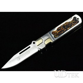 Double Wolf No.1 Folding Knife Rescue Knife with Brass + Steel + Copy Bone Handle UDTEK01377